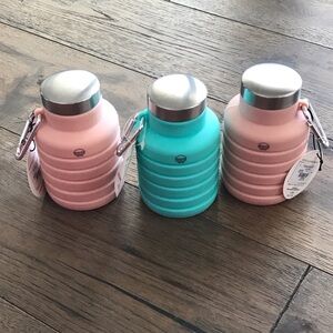 Francesca's Collections Pink Collapsible Water Bottle
